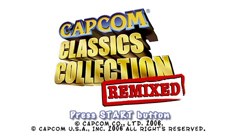 Capcom Classics Collection Remixed title screen for PSP